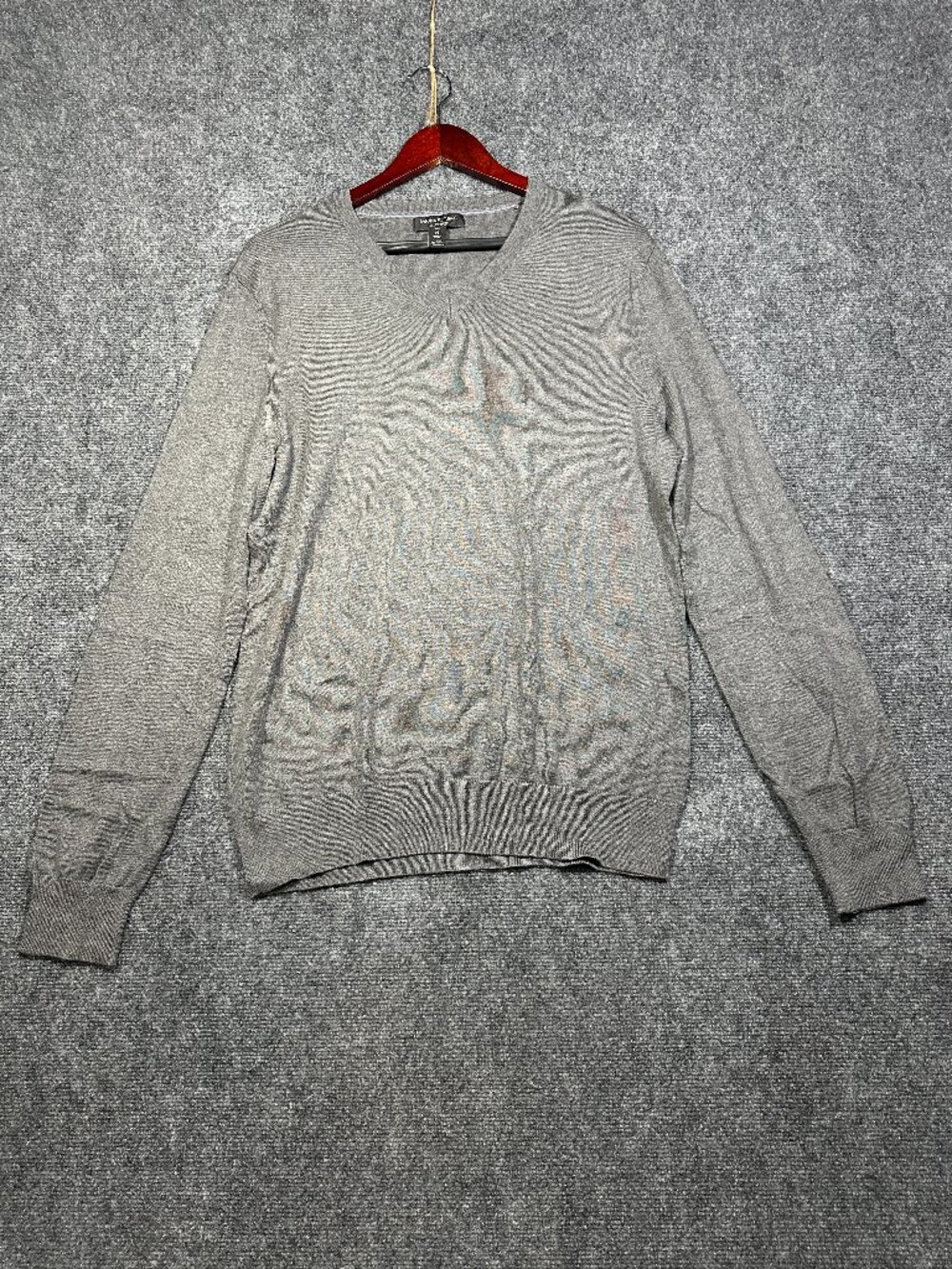 Banana Republic Sweater Mens Tall Medium Luxury Blend Silk Cashmere Cotton Gray